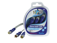 HQSA-01302 Cable Jack-H Stereo a 2x RCA-M 0.25m Dorados HQ