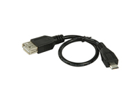 VLCP60570B02 Cable USB A Hembra a microUSB B macho 0.2m.