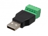 F0866M USB A macho con terminales