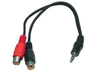 CABLE-406 Cable de jack 3.5mm-M Streo a 2xRCA-H 0.20m.