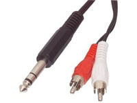 CABLE-413 Cable de Jack 6.35mm-M Streo a 2xRCA-M 1.5m