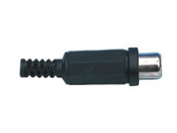 CC-106B Conector RCA Hembra Negro con Protector Cable