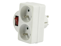 EL-SOCKSWIT30T Adaptador Shucko 2x1 con Interruptor