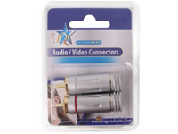 HQS-SCC018 Conectores RCA M para Cable 10mm. Blister 2uds. B-R