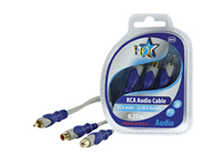 HQSA-01402 Cable RCA-M a 2xRCA-H Dorados 0.25m. HQ